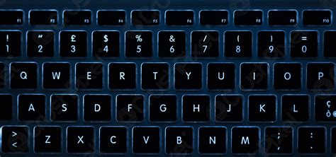 Closeup of laptop keyboard illumination backlit keyboard Concept Technology - stock photo ...