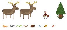 2D Forest Animals and Lumber Jack | Liberated Pixel Cup