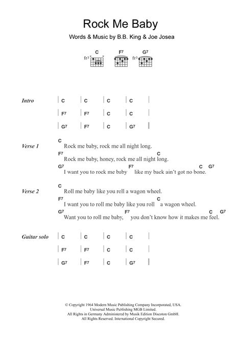 Rock Me Baby by B.B. King - Guitar Chords/Lyrics - Guitar Instructor