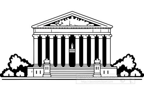 Law and Legal Clipart-us supreme court washington dc clip art black ...