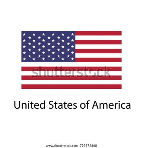 Flag Usa Name Icon Official Colors Stock Vector (Royalty Free ...