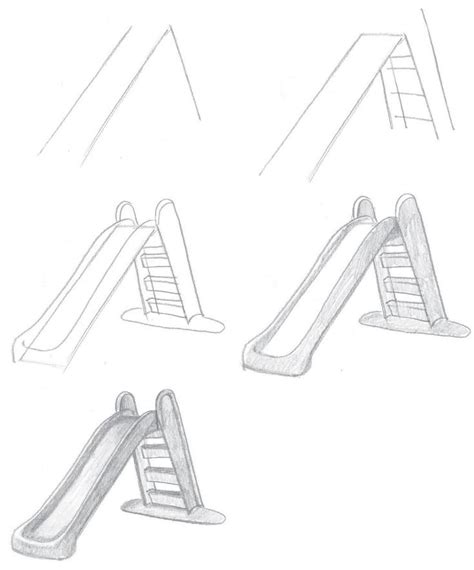 Step by step drawing a slide