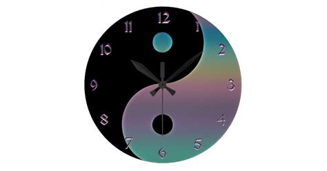 Muted Rainbow Yin Yang Clock | Zazzle.com