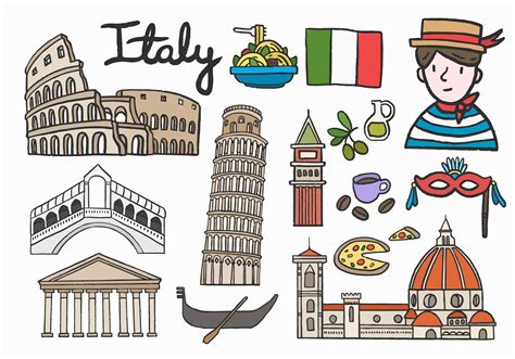 Set of iconic Italian landmarks - Download Free Vectors, Clipart Graphics & Vector Art