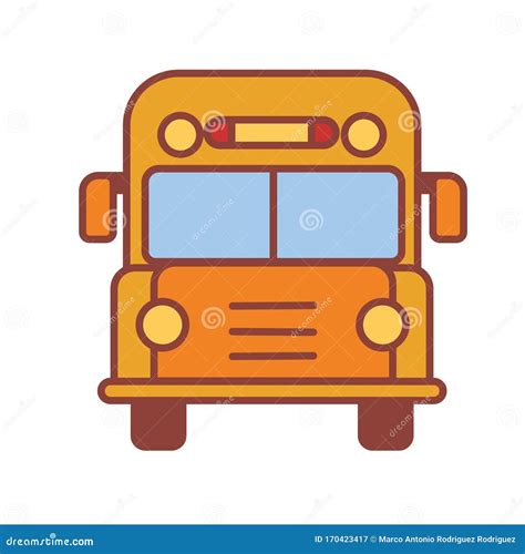 Cartoon Emoji School Bus Icon Isolated Illustration Stock Illustration - Illustration of symbol ...