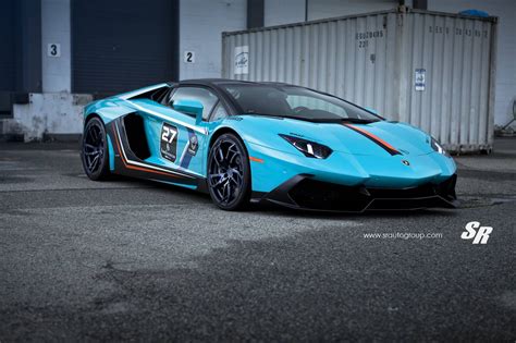 Blue Lamborghini Aventador With 50th Anniversary Conversion - GTspirit