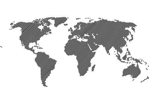 Free World Map 45° Lines Vector