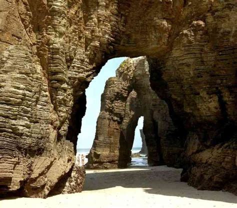 As Catedrais Beach (Portugal) - In low tide you can walk through these 30-metre high natural ...