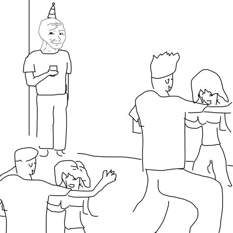 Wojak being alone at a party but feeling superior : r/MemeTemplatesOfficial