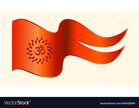 Orange flag with om hindu sign bhagwa symbol Vector Image