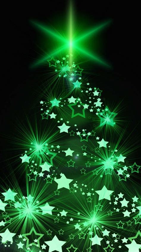 Christmas Tree Green Lights 4K Ultra HD Mobile Wallpaper