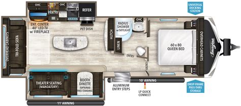 2018 Imagine 2950RL | Travel trailer floor plans, Rv floor plans, Grand design rv