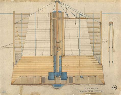 Stan Allen on Instagram: “Brooklyn Bridge, Section of the NY Caisson Drawing by Assistant ...