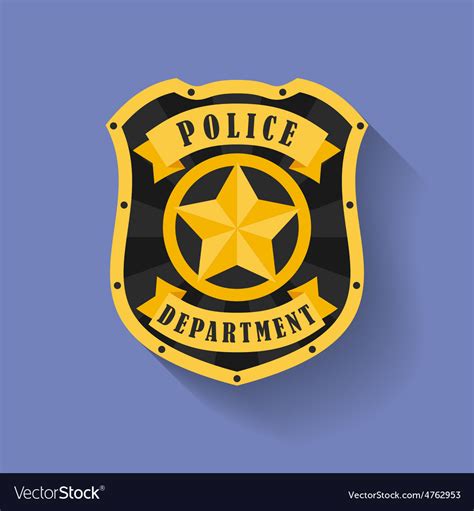 Icon of Police Sheriff badge Flat style Royalty Free Vector