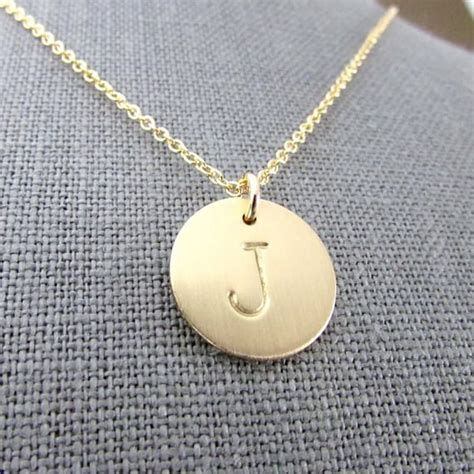 Gold Initial Necklace Gold Letter Necklace 14K Gold Filled - Etsy