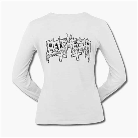 Belphegor Band Long Sleeve T-Shirt, Belphegor Logo White Longsleeve Tee Shirt, Black Metal ...