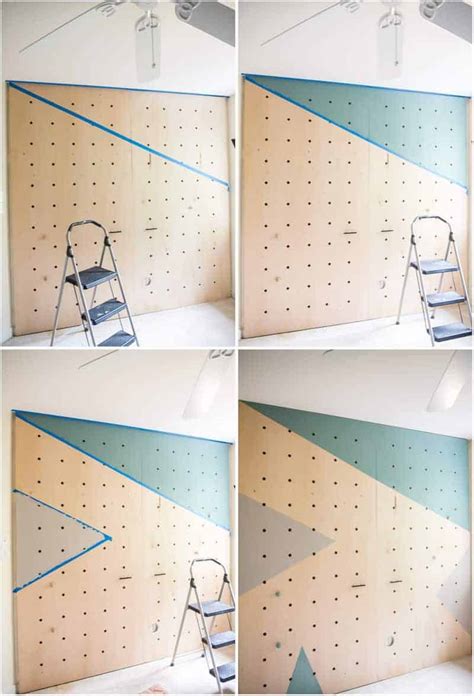 DIY PLYWOOD PEGBOARD WALL. SO COOL AND CHIC!