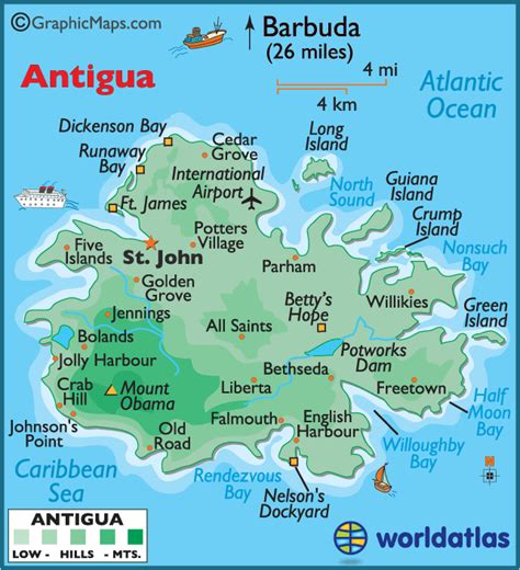 Antigua and Barbuda Maps & Facts | Antigua, Caribbean travel, Antigua ...