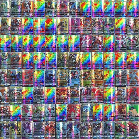 Yousir 100Pcs Pokemon Card Set Cartoon Game Card Children GX Trading ...