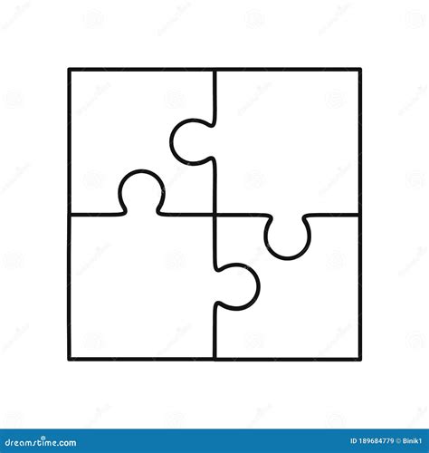 Jigsaw Puzzle Vector, Four Pieces Stock Vector - Illustration of group ...