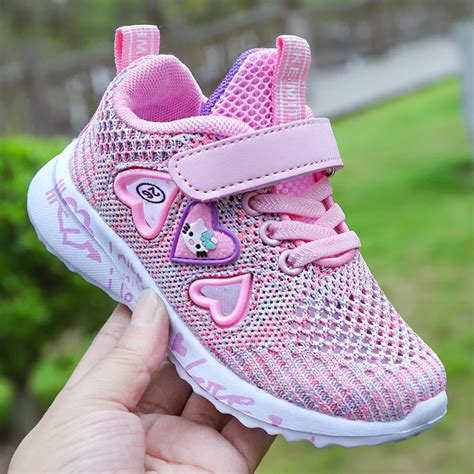 Summer Kids Sneakers for Girls Pink Children Girls Sport Running Shoes ...