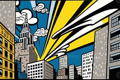 Roy Lichtenstein style imaginary representation new york city if ...