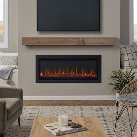 Real Flame 46.5-in Black Electric Fireplace Insert 5555 at Lowes.com