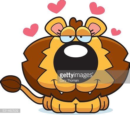 Cartoon Lion Cub Love Stock Clipart | Royalty-Free | FreeImages