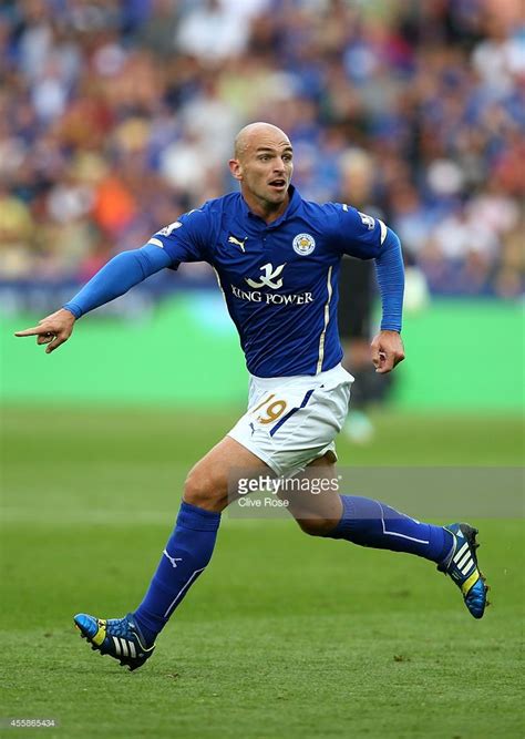 Esteban Cambiasso of Leicester City in action during the Barclays... | Leicester city football ...