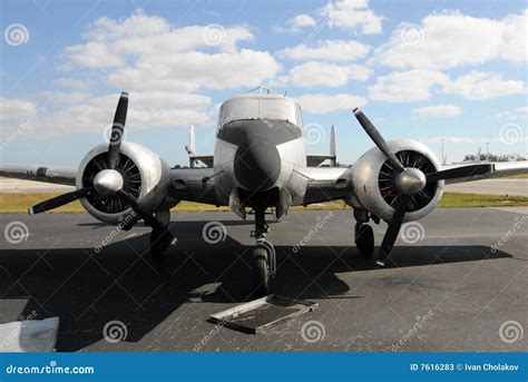 Old propeller airplane stock image. Image of airport, ground - 7616283