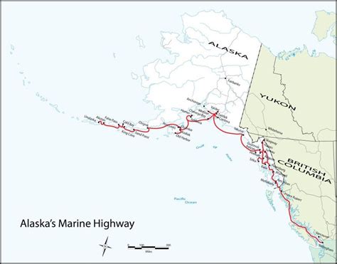 Alaska Marine Highway System communities and routes Source: ADOT&PF,... | Download Scientific ...