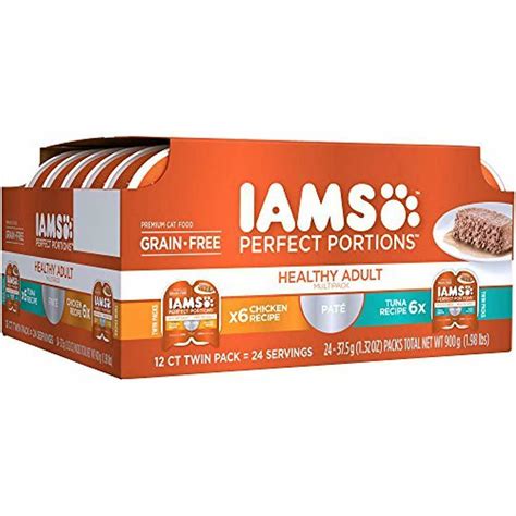 IAMS Perfect PORTIONS Grain Free Wet Cat Food Pate (24 Twin Packs) - Cat Food