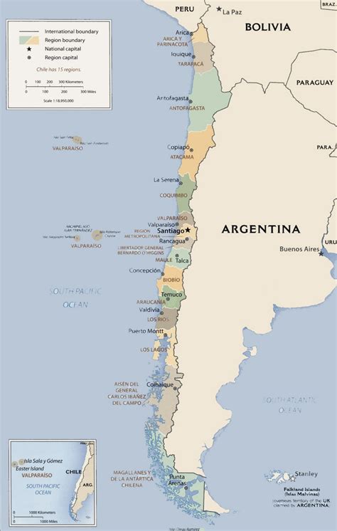 Chile political map - Ontheworldmap.com