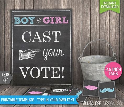 Cast Your Vote Poster & Tags INSTANT DOWNLOAD Printable