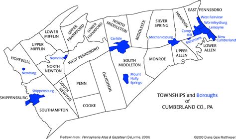 Townships and Boroughs of Cumberland Co., PA