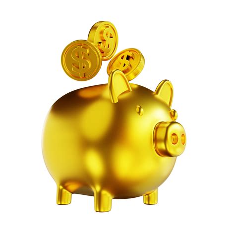 3D illustration golden piggy bank 10856235 PNG