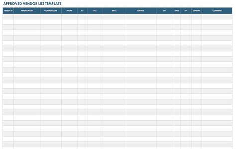 Vendor Database Template