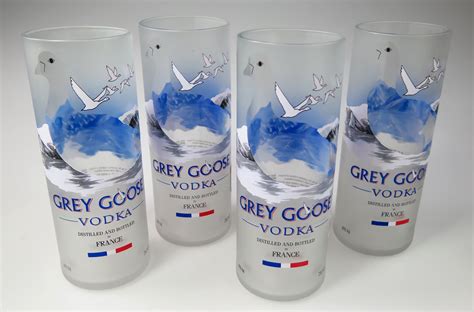 Grey Goose glasses, hand cut, 24 oz, 750 ml, set of 4: Eye4Art Handmade ...