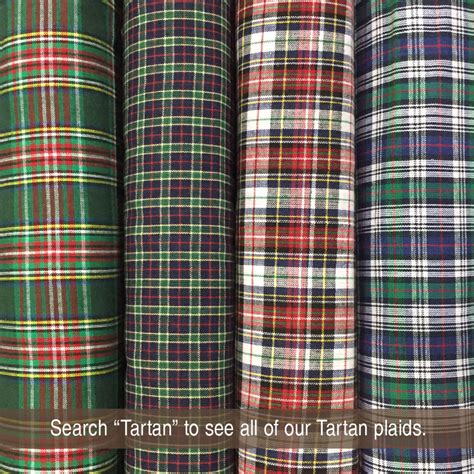 Tartan Blue Scottish Plaid Homespun Cotton Fabric