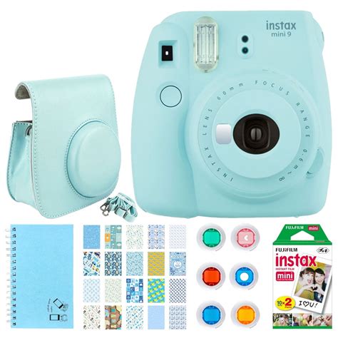 Fujifilm Instax Mini 9 Ice Blue Camera + Film + Accessories - Walmart.com