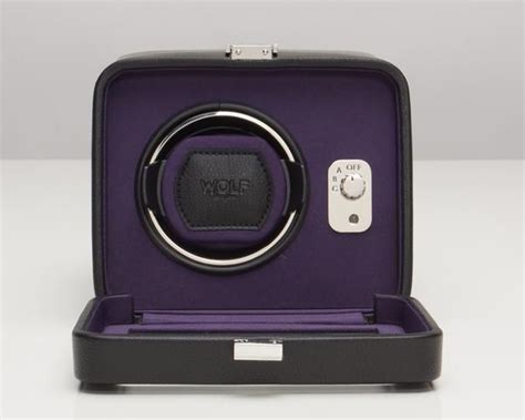 WOLF 452503 Windsor Single Winder With Cover Black/Purple | Winder, Purple, Black