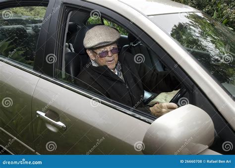 Old man driving a car stock photo. Image of driver, person - 26660708