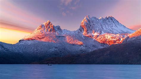 Cradle Mountain 4K Wallpaper, Tasmania, Winter, Sunlight, Morning, Cold, Scenic, Nature, #3198