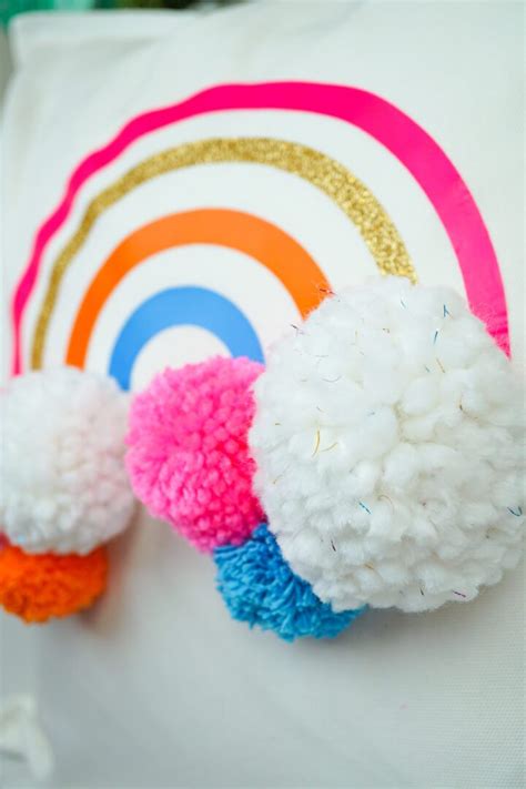 DIY Rainbow Pom Pom Pillow 19 | Rebecca Propes Design & DIY