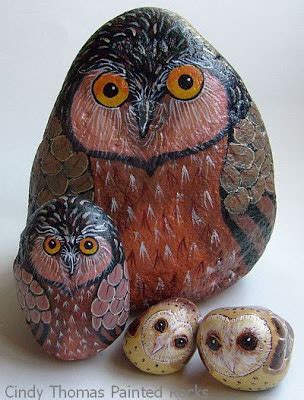 Painting Rock & Stone Animals, Nativity Sets & More: Rock Painting Ideas: Owls