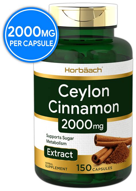 Ceylon Cinnamon Capsules | 2000 mg | 150 Count | Non-GMO & Gluten Free ...