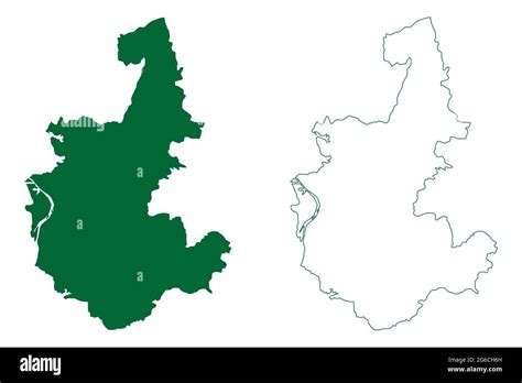 Sambalpur district (Odisha State, Republic of India) map vector illustration, scribble sketch ...