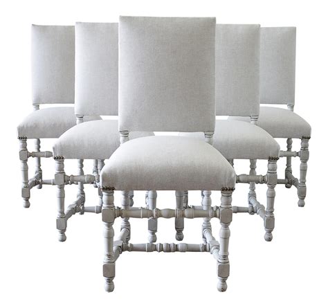 French Style Upholstered Dining Chairs - Set of 6 | Chairish Red Dining ...