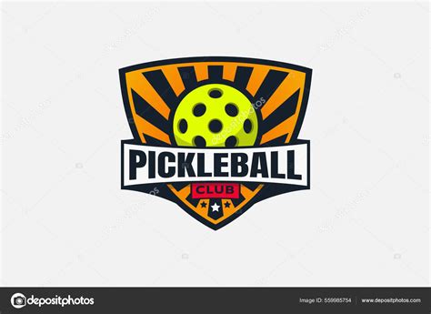 Pickleball Club Logo Ball Shield Stars Stock Vector by ©Cahiwak 559985754