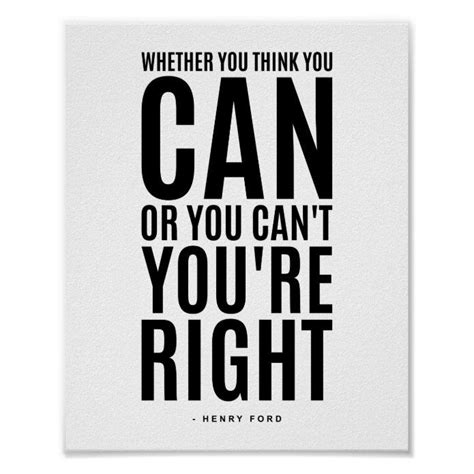 Henry Ford | Inspirational Quote Poster | Zazzle